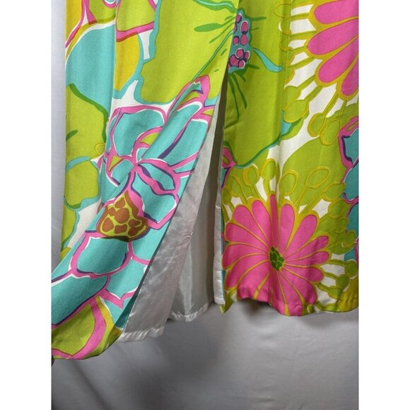 LAROQUE Floral Colorful Summer Maxi Skirt Bright Elastic Waist Preppy Small - Picture 7 of 9